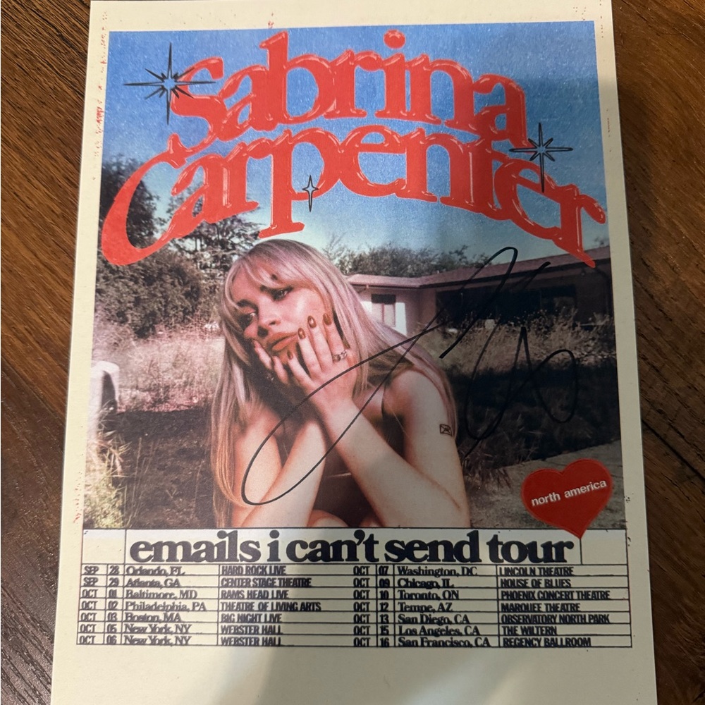 Sabrina Carpenter Signed Tour Poster (paper sized)